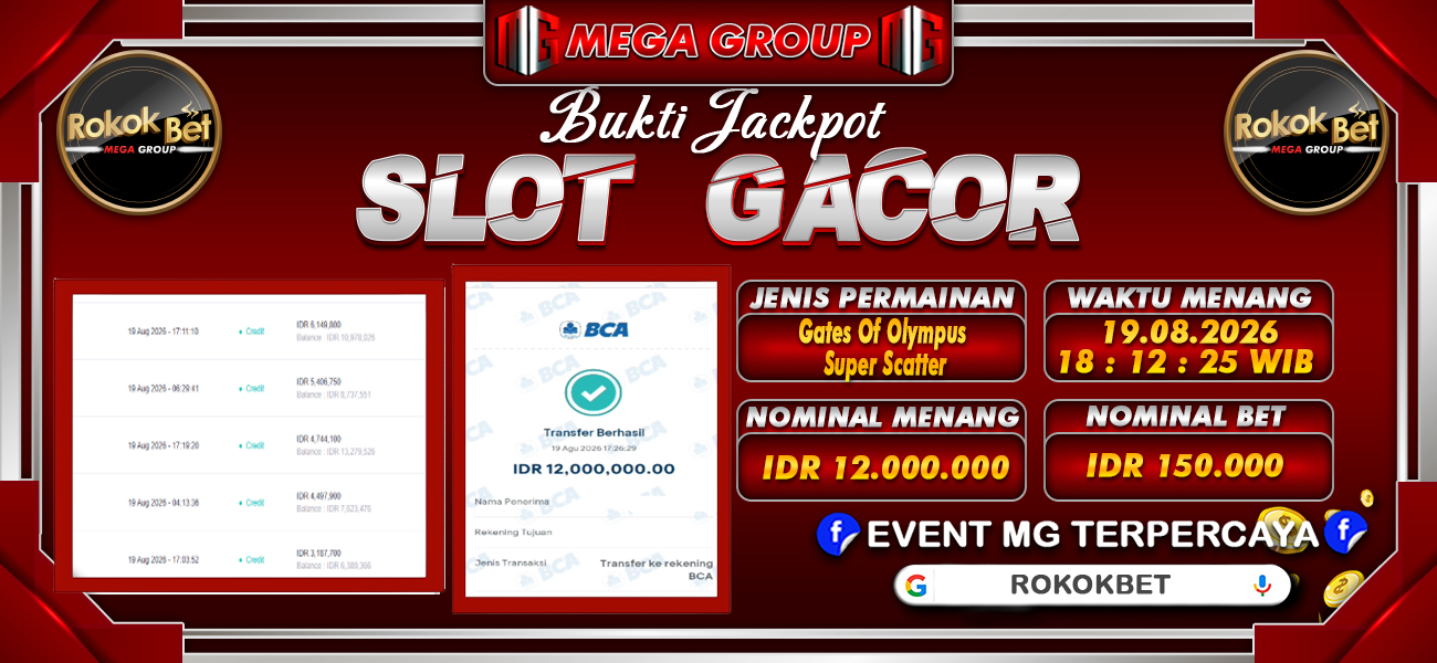 Bukti JP situs Rokokbet hari Rabu, 19 Agustus 2026