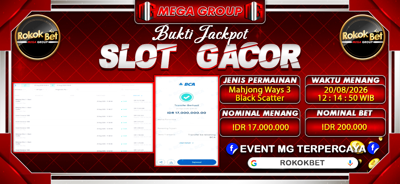 Bukti JP situs Rokokbet hari Kamis, 20 Agustus 2026