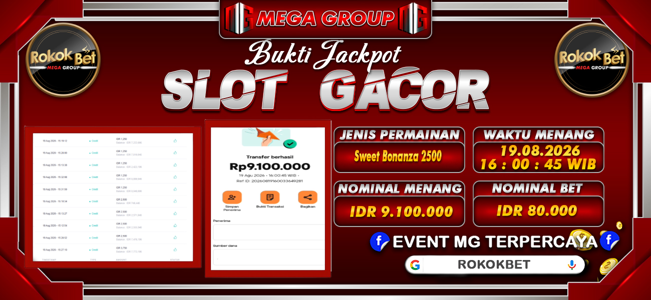 Bukti JP situs Rokokbet hari Rabu, 19 Agustus 2026