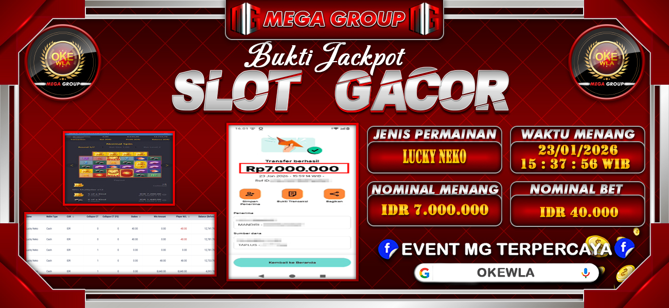 Bukti JP situs Okewla hari Jumat, 23 Januari 2026