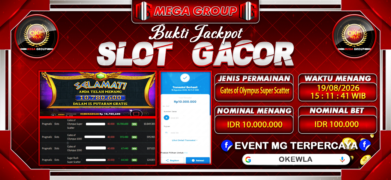 Bukti JP situs Okewla hari Rabu, 19 Agustus 2026