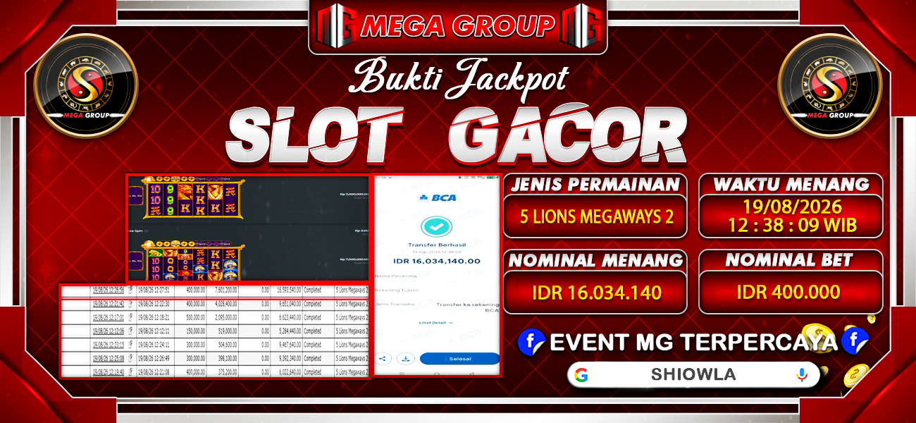 Bukti JP situs Shiowla hari Rabu, 19 Agustus 2026