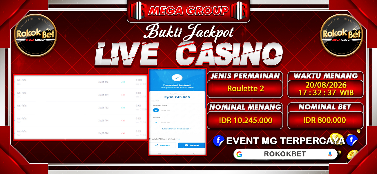 Bukti JP situs Rokokbet hari Kamis, 20 Agustus 2026