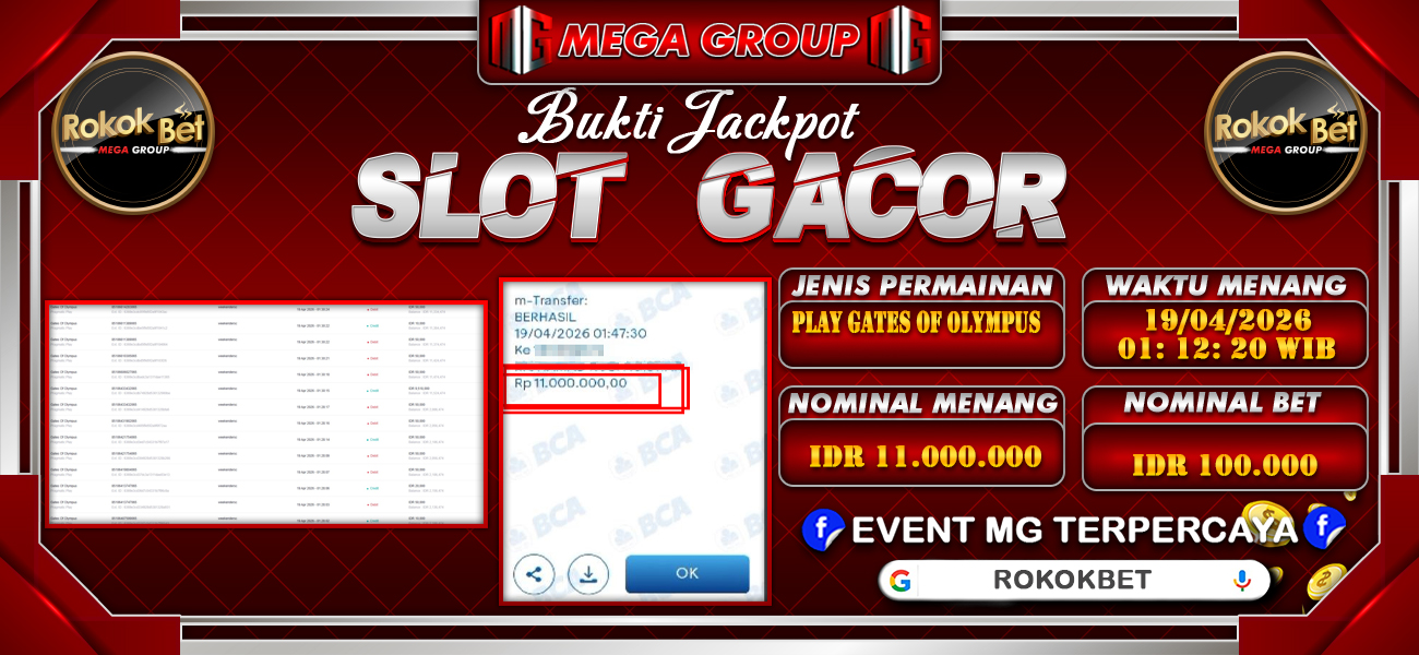 Bukti JP situs Rokokbet hari Minggu, 19 April 2026