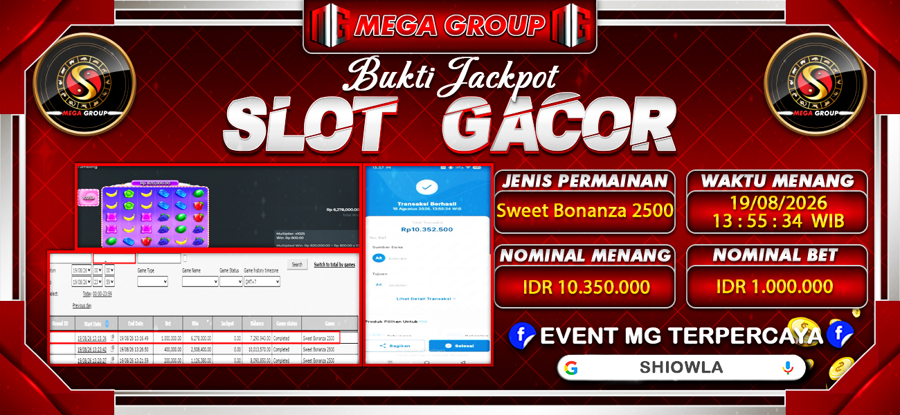 Bukti JP situs Shiowla hari Rabu, 19 Agustus 2026