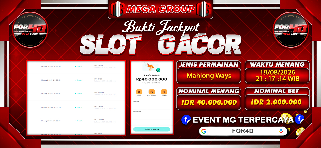 Bukti JP situs Rokokslot hari Rabu, 19 Agustus 2026