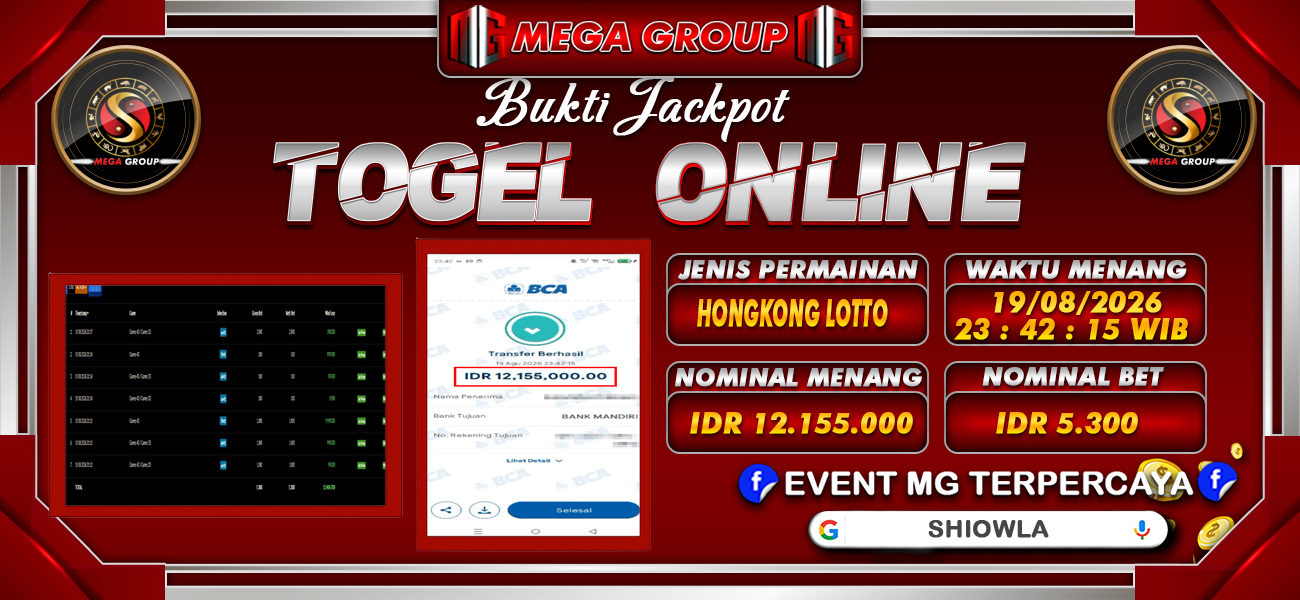 Bukti JP situs Shiowla hari Rabu, 19 Agustus 2026